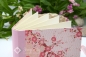 Preview: Leporello Album ca. 19,0x12,5x3,0 cm mit Verschlussschleife | Einband Japanpapier Chiyogami Blüten | rosa/ pink | Art. Nr. 97210301